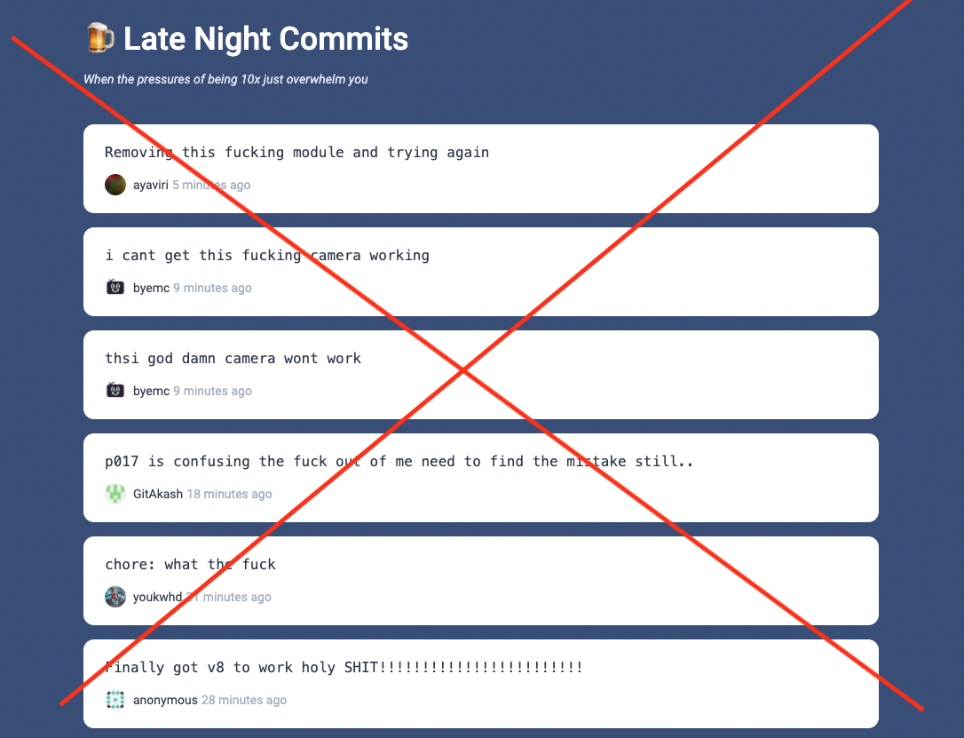 Bad commit messages
